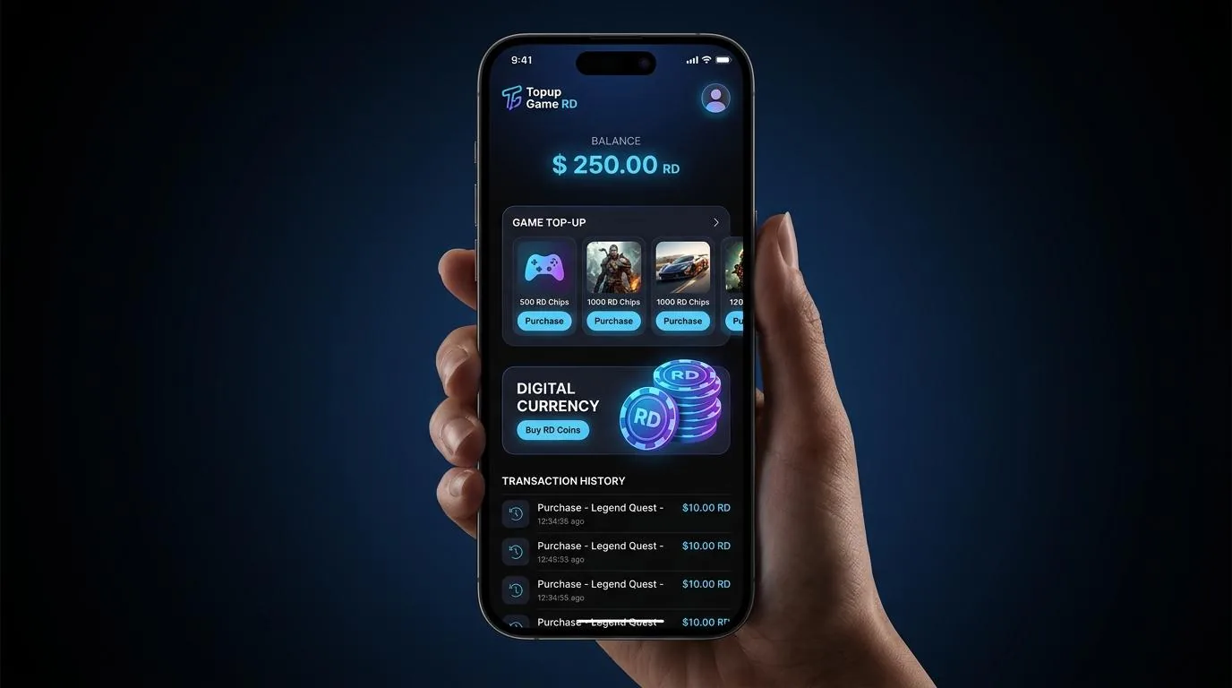 Screenshot topup game RD di Chip Gold RD Nusantara — chip & koin emas